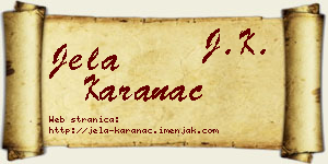 Jela Karanac vizit kartica
